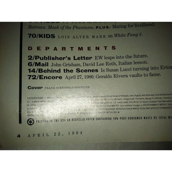 Entertainment Weekly Vintage Magazine April 1994 The Life & Early Death of Kurt - Picture 6 of 13